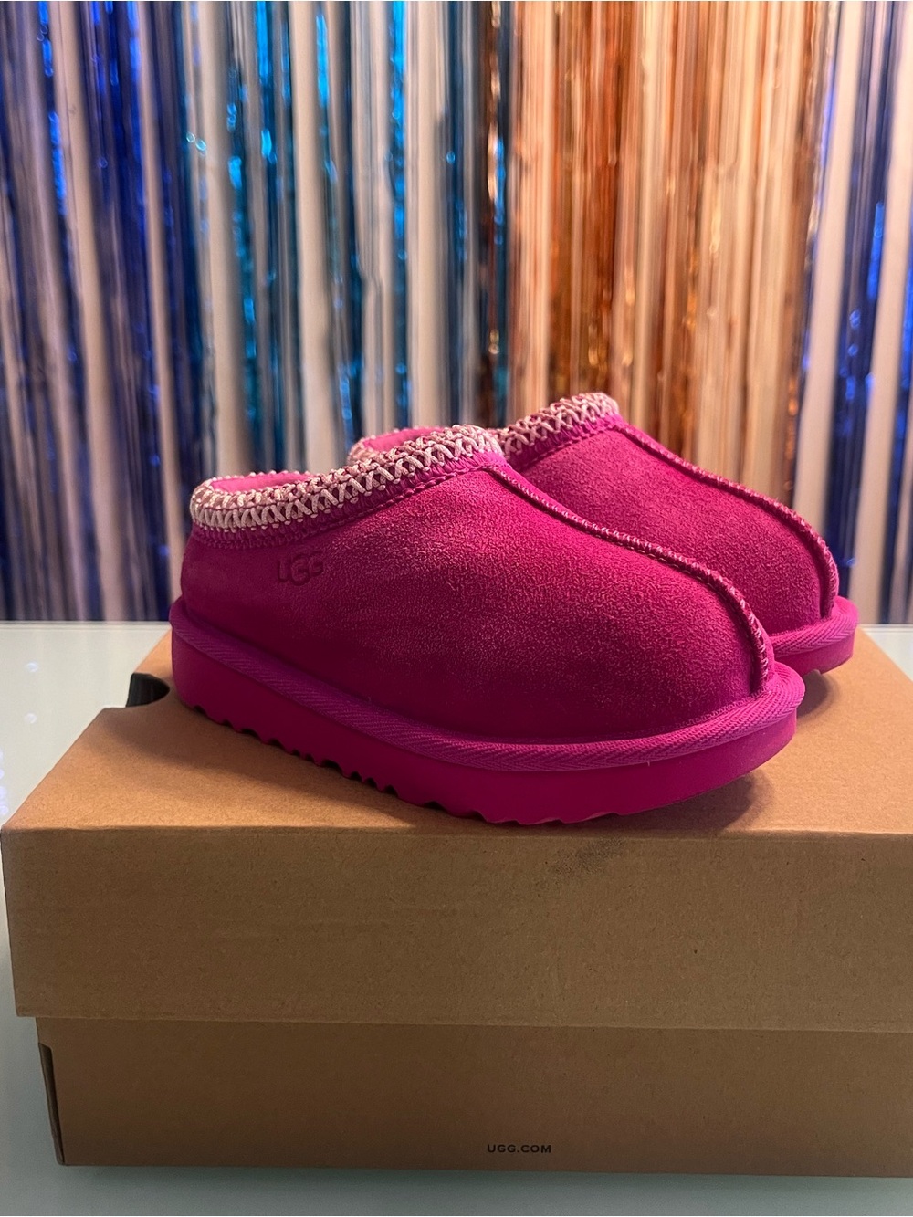 UGG Tasman II Kids/Toddler Pink Slippers Size 9 w/ Original Box